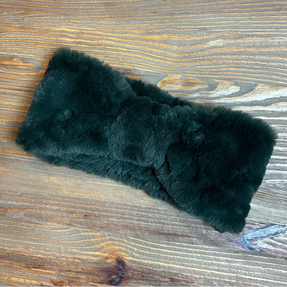 Dark Green Faux Fur Ear Warmer